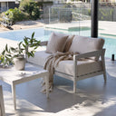 Bronte 2+1+1 Outdoor White Aluminium with Sunbrella Lounge Setting with Coffee Table