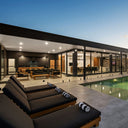 Santorini Aluminium Sun Lounge in Teak Look Finish