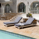 Santorini Aluminium Sun Lounge Set in White