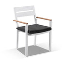 Capri Outdoor Aluminium Dining Chair with Teak Timber Arm Rests