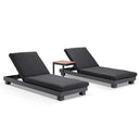 Santorini Aluminium Sun Lounge Set in Charcoal w/ Side Table