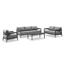 Bronte 3+2+1 Outdoor White Aluminium with Sunbrella Lounge Setting with Coffee Table