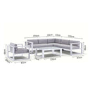 Santorini Package B in White with Textured Grey Cushions