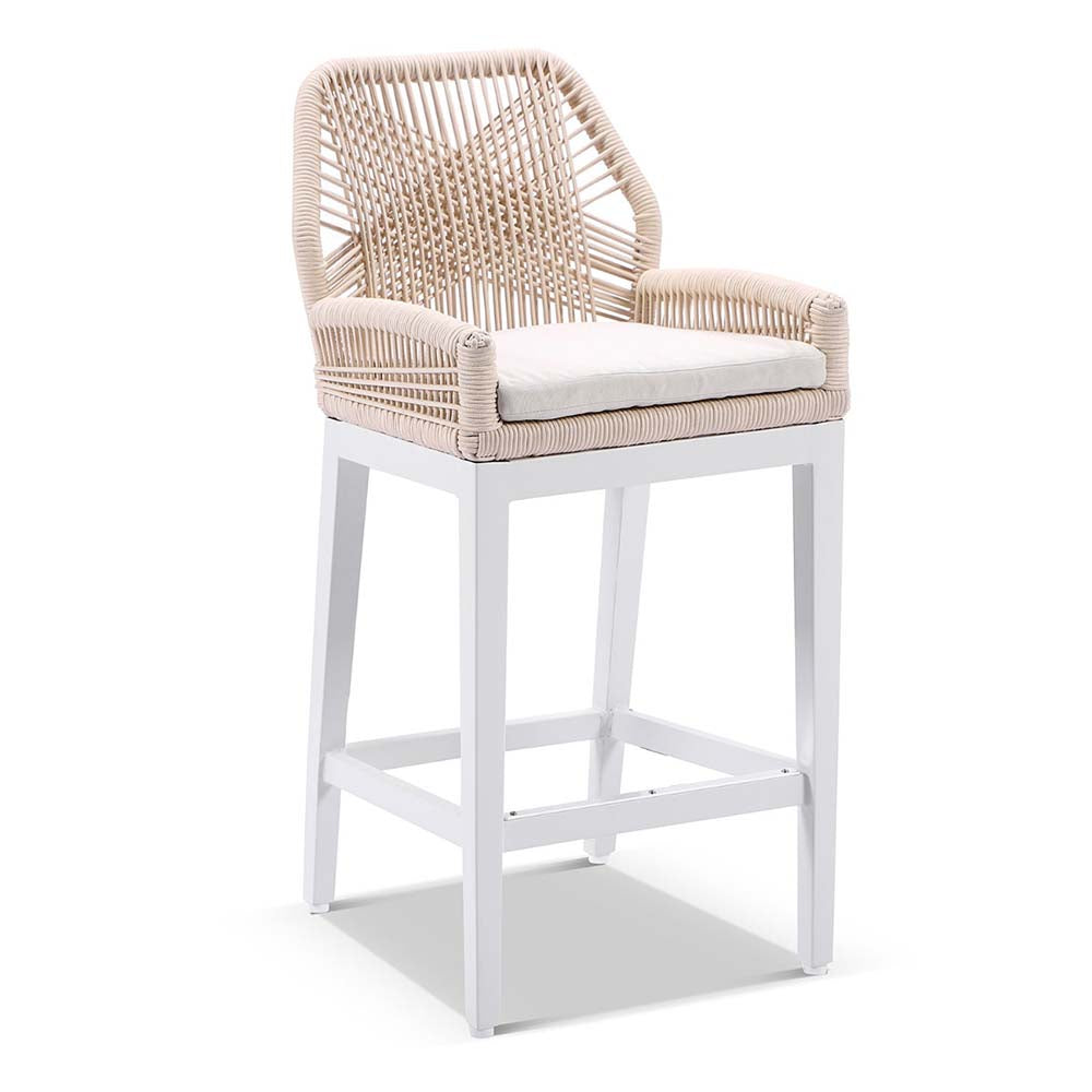 Kitchen Stools Loom Rope Counter Stool Hugo Outdoor Aluminium And