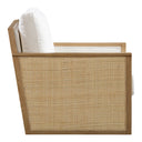 Frida Swivel Rattan Armchair Indoor Fabric Sofa Lounge