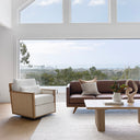 Frida Swivel Rattan Armchair Indoor Fabric Sofa Lounge