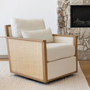 Frida Swivel Rattan Armchair Indoor Fabric Sofa Lounge