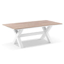 Kansas 2m Outdoor Teak Timber and Aluminium Rectangle Dining Table