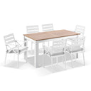 Balmoral 1.8m Teak Top Aluminium Table with 6 Kansas Dining Chairs