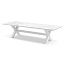 Kansas Outdoor Ceramic 3m White Aluminium Dining Table