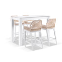 Hugo Ceramic 1.5m Rectangle Aluminium Bar Table with 4 x Hugo Rope Bar Stools