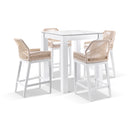Hugo Outdoor Ceramic Square Aluminium Bar Table with 4 x Hugo Rope Bar Stools