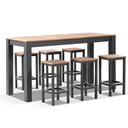Balmoral 6 Seater Teak Top Aluminium Bar Setting