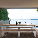 Balmoral 2.5m Teak Top Aluminium Table with Bench Seats