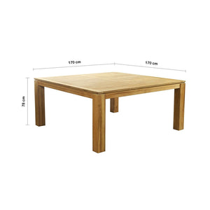 Entertainer 1.7m Square Teak Timber Dining Table