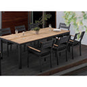Tuscany 8 With Capri Chairs with Teak Arm Rests  in Charcoal