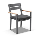 Tuscany 8 With Capri Chairs with Teak Arm Rests  in Charcoal