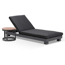 Santorini Aluminium Sun Lounge in Charcoal w/ Round Table