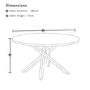 Houston Outdoor 1.8m Round Aluminium Dining Setting with 8 Hugo Chairs