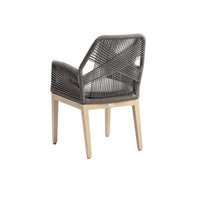 Hugo Outdoor Aluminium and Rope Dining Chair in Light Oak Timber Look