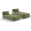 Norfolk Outdoor Aluminium Single Sun Lounge Set with Side Table