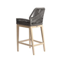 Hugo Outdoor Aluminium and Rope Bar Stool in Light Oak Timber Look