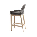 Hugo Outdoor Aluminium and Rope Bar Stool in Light Oak Timber Look