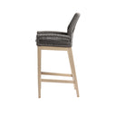 Hugo Outdoor Aluminium and Rope Bar Stool in Light Oak Timber Look