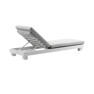 Santorini Aluminium Sun Lounge in White w/ Side Table