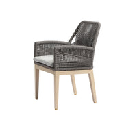 Hugo Outdoor Aluminium and Rope Dining Chair in Light Oak Timber Look