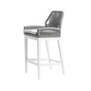 Santorini Outdoor Aluminium 1.5m Bar Table with 6 Hugo Aluminium and Rope Bar Stool