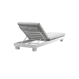 Santorini Aluminium Sun Lounge Set in White w/ Side Table