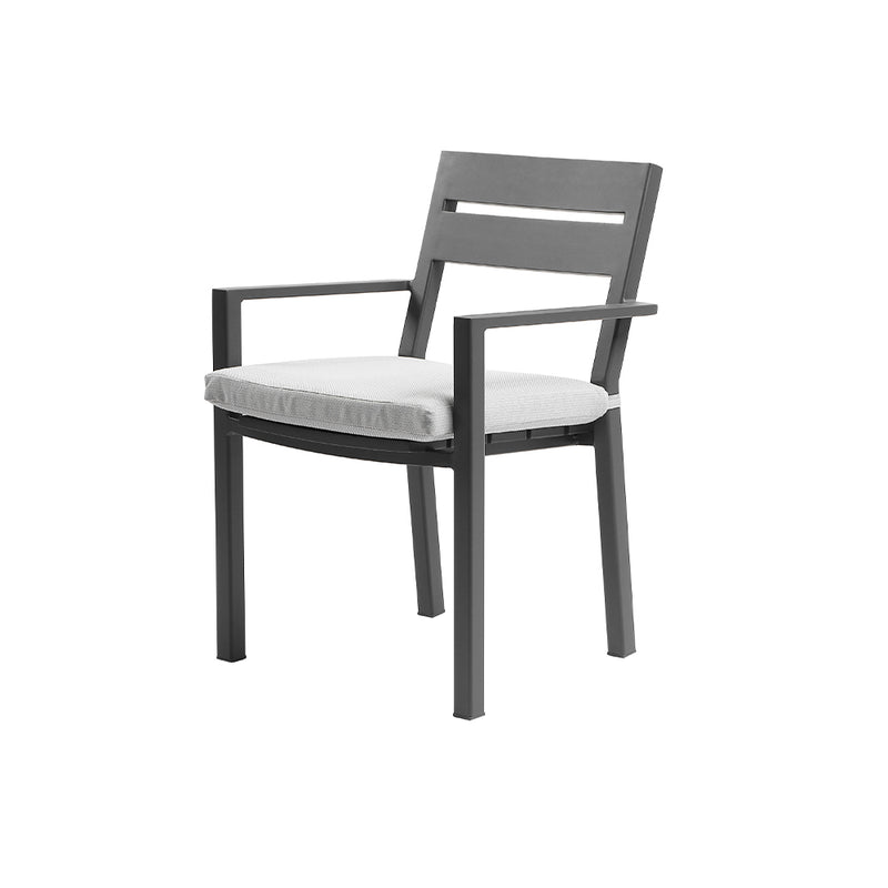 Capri 7pcs Dining Setting with Santorini Chairs in White