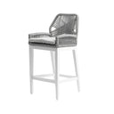 Santorini Outdoor Aluminium 1.5m Bar Table with 6 Hugo Aluminium and Rope Bar Stool