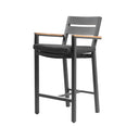 Capri Outdoor Aluminium and Teak Timber Bar Stool