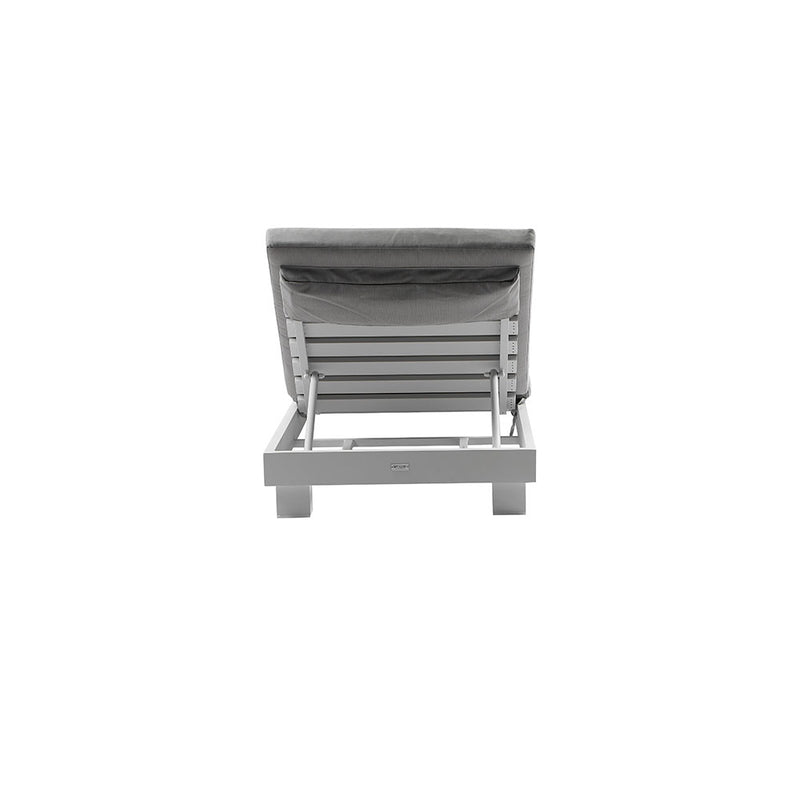 Santorini Aluminium Sun Lounge in White with Sunbrella® cushion