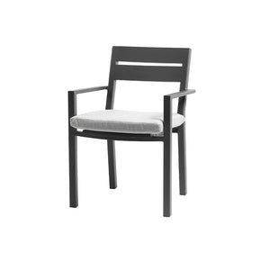 Hugo Outdoor 4 Seater Square Ceramic and Aluminium Dining Table with Santorini Dining Chairs