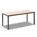 Tuscany 8 Seater Rectangle Teak Top Aluminium Dining Setting with Santorini Chairs in Charcoal & White