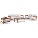 Bronte 3+2+1 Outdoor Teak Look Aluminium with Sunbrella Lounge Setting with Coffee Table