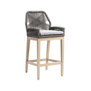 Hugo Outdoor Aluminium and Rope Bar Stool in Light Oak Timber Look