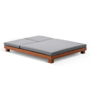Santorini Aluminium Double Sun Lounge in Teak Look with Sunbrella