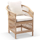 Malawi Outdoor Wicker and Aluminium Dining Chair - Charcoal w/ Denim Grey Cushion