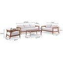 Bronte 3+2+1 Outdoor Teak Look Aluminium with Sunbrella Lounge Setting with Coffee Table
