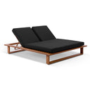 Arcadia Double Aluminium Sun Lounge in Teak Look