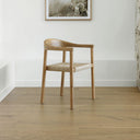 Kotara Hardwood Timber Outdoor Indoor Dining Chair with Rattan Base