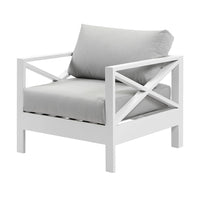 Kansas 1 seater Outdoor Aluminium Lounge Arm Chair