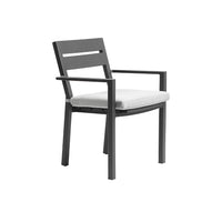 Hugo Outdoor 4 Seater Square Ceramic and Aluminium Dining Table with Santorini Dining Chairs