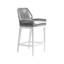 Santorini Outdoor Aluminium 1.5m Bar Table with 6 Hugo Aluminium and Rope Bar Stool