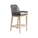 Hugo Outdoor Aluminium and Rope Bar Stool in Light Oak Timber Look