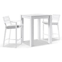 Santorini Outdoor Aluminium Square Bar Table with 2 Bar stools